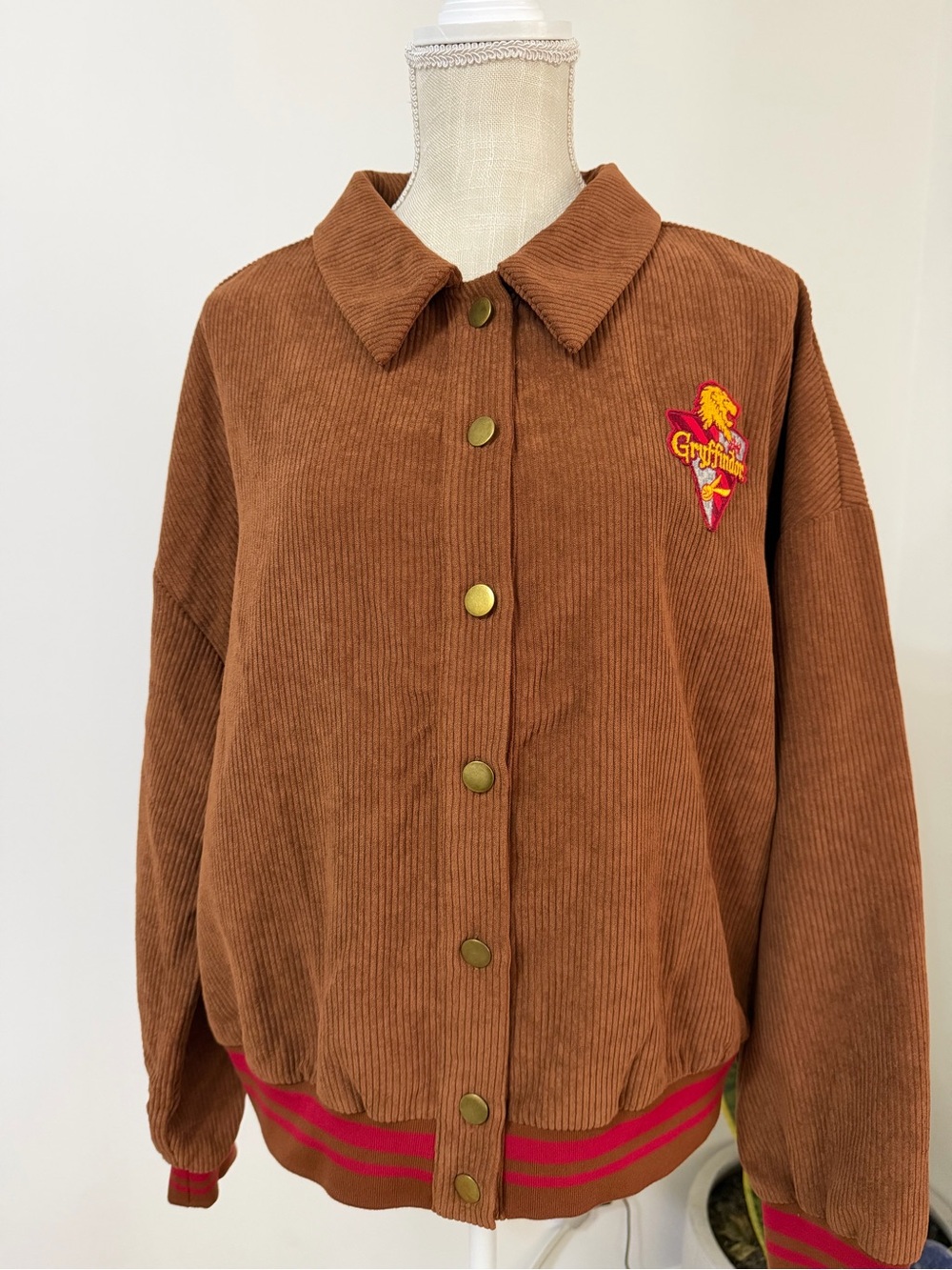 Harry Potter x SHEIN Gryffindor Captain Button Up Corduroy Women’s Size 2XL